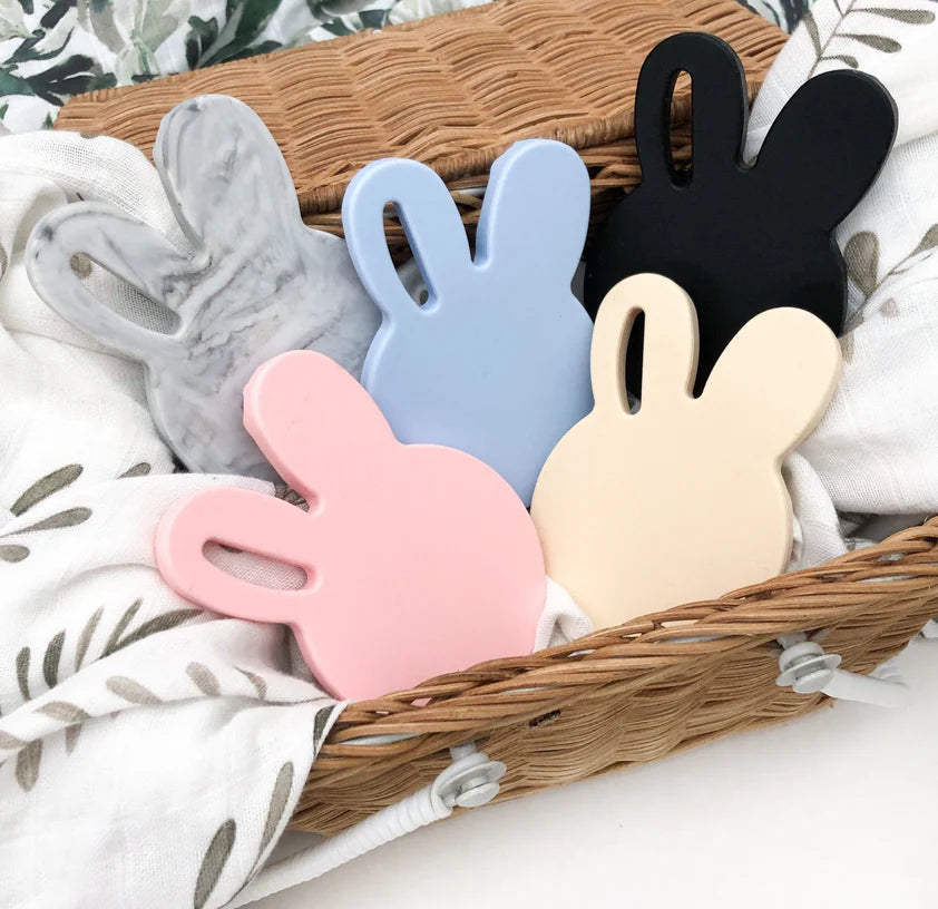 Bunny Silicone Teething Disc - Cream