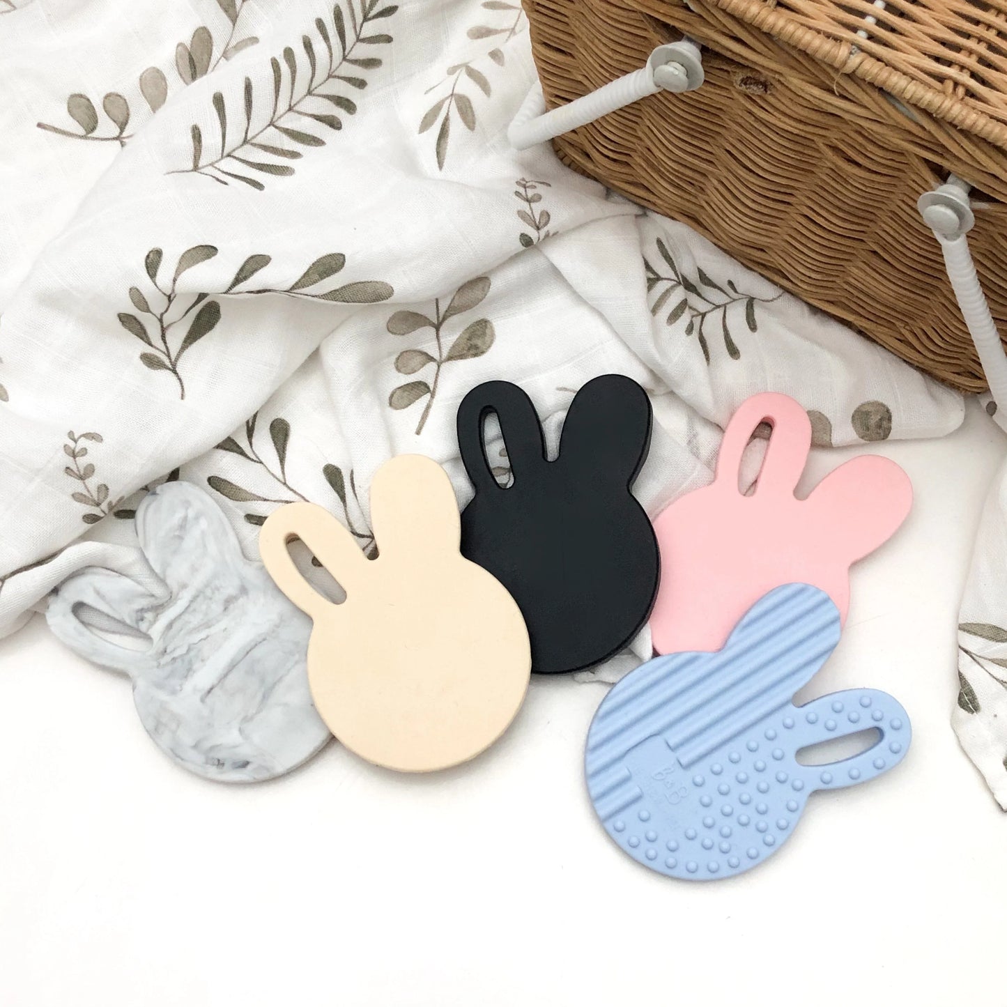 Bunny Silicone Teething Disc - Cream