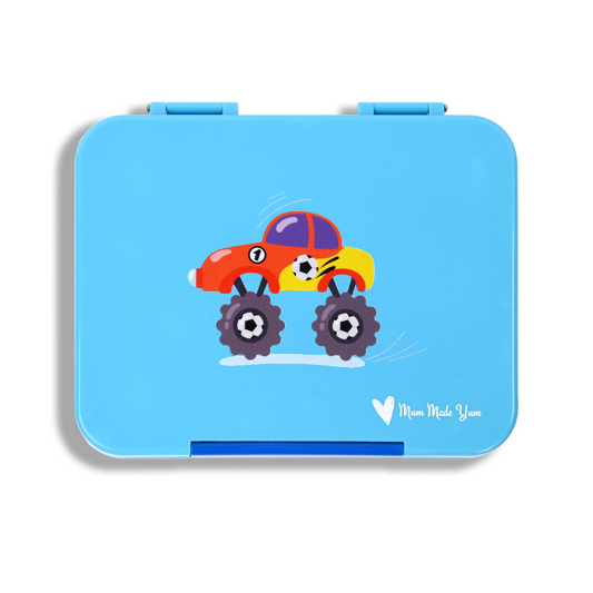 Large Bento Lunchbox - Light Blue Car