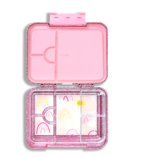 Large Bento Lunchbox - Pink Sparkle Rainbow