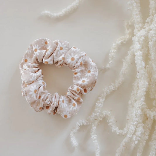 Marguerite Blush Beige Mini Scrunchie