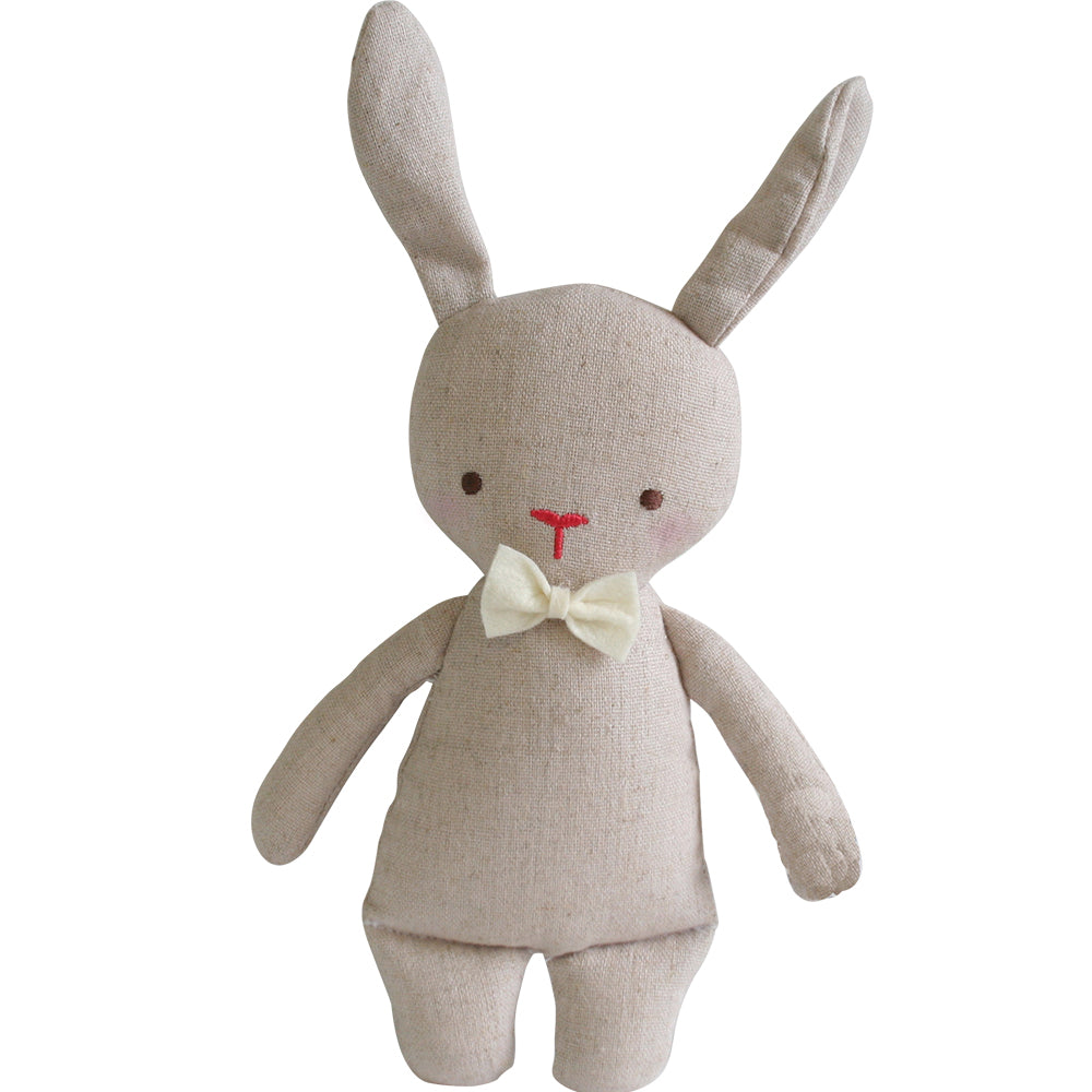 Linen Mini Rattle 18cm Bunny