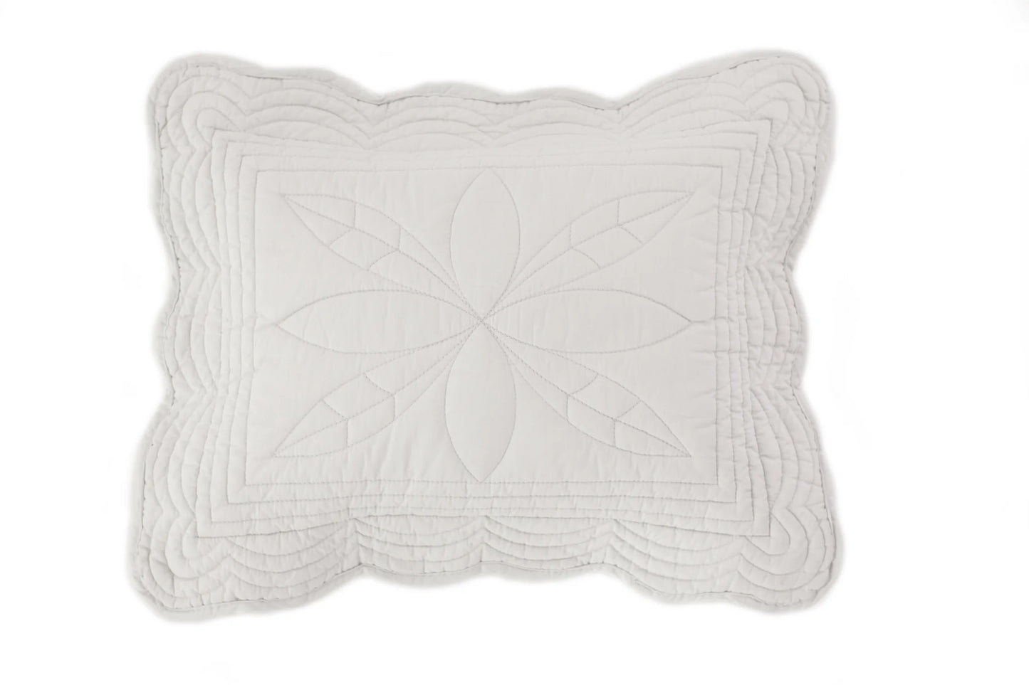 Scallop Edge Cot Quilt Set Mist