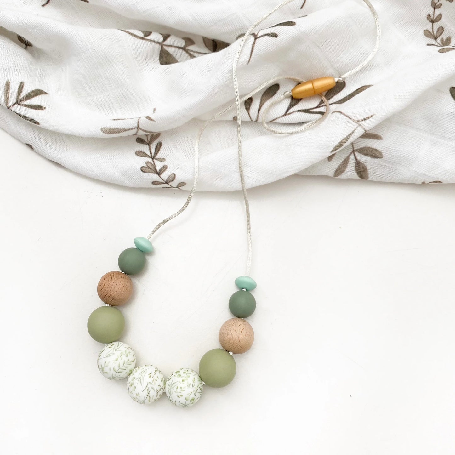 Silicone Necklace - Sage Foliage Spring Bloom