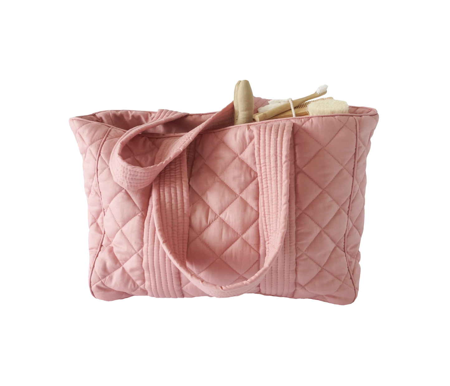 Quilted Nursing Nappy Bag - Rose